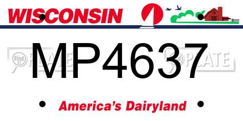 MP4637 Wisconsin License Plate