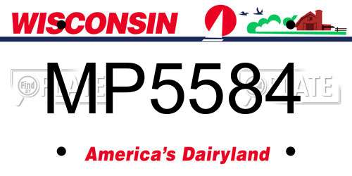 MP5584 Wisconsin License Plate