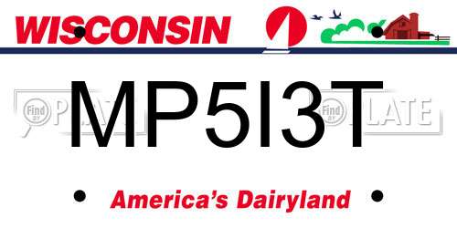 MP5I3T Wisconsin License Plate