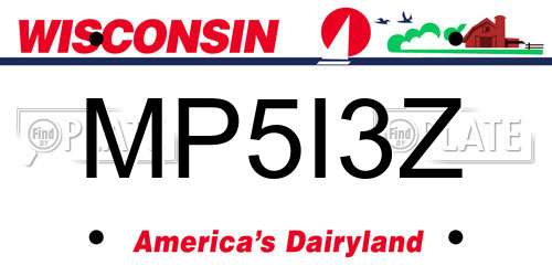 MP5I3Z Wisconsin License Plate