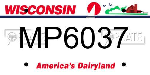 MP6037 Wisconsin License Plate
