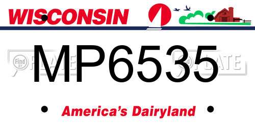 MP6535 Wisconsin License Plate