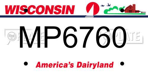 MP6760 Wisconsin License Plate
