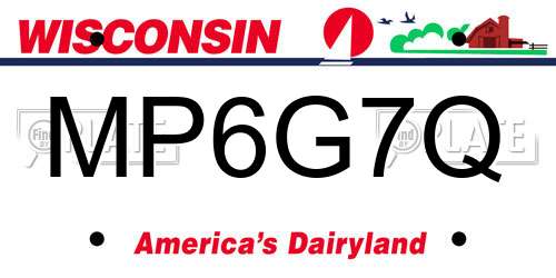MP6G7Q Wisconsin License Plate