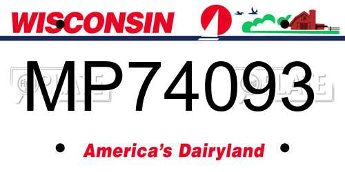 MP74093 Wisconsin License Plate