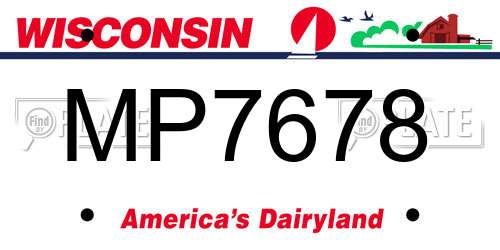 MP7678 Wisconsin License Plate
