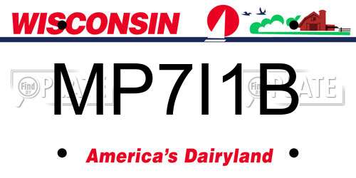 MP7I1B Wisconsin License Plate