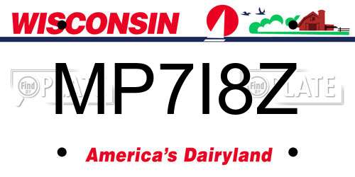 MP7I8Z Wisconsin License Plate