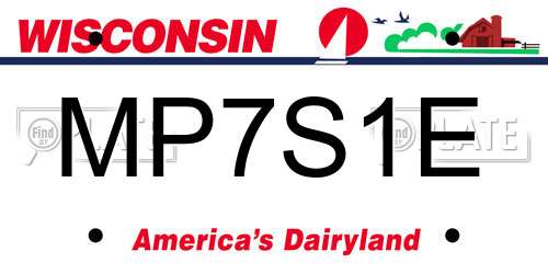 MP7S1E Wisconsin License Plate