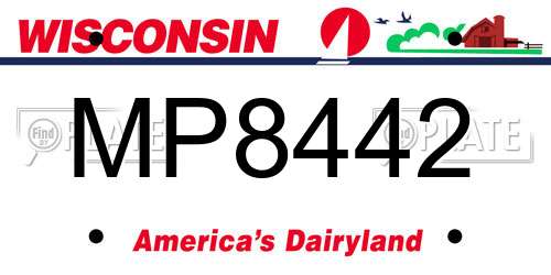 MP8442 Wisconsin License Plate