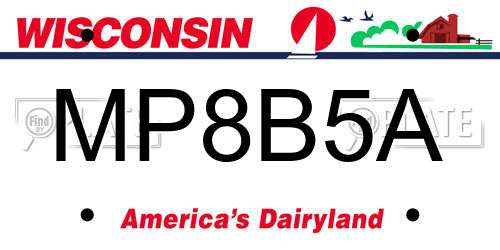 MP8B5A Wisconsin License Plate