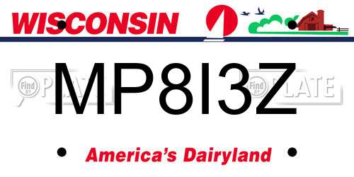 MP8I3Z Wisconsin License Plate