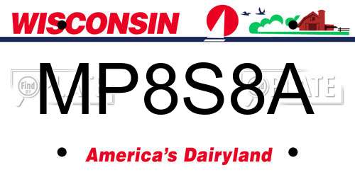 MP8S8A Wisconsin License Plate