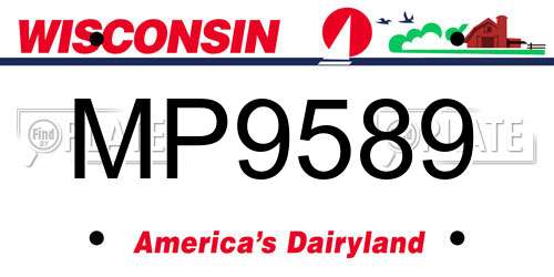 MP9589 Wisconsin License Plate