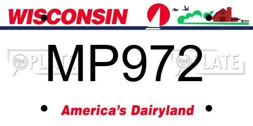 MP972 Wisconsin License Plate