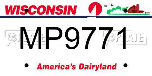 MP9771 Wisconsin License Plate