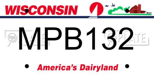 MPB132 Wisconsin License Plate