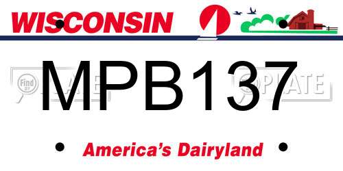 MPB137 Wisconsin License Plate