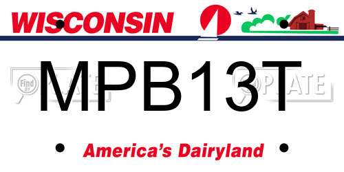 MPB13T Wisconsin License Plate