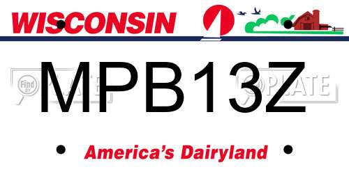 MPB13Z Wisconsin License Plate