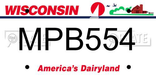 MPB554 Wisconsin License Plate