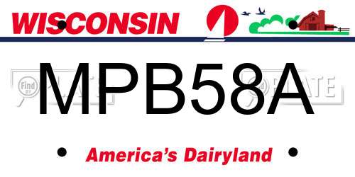 MPB58A Wisconsin License Plate