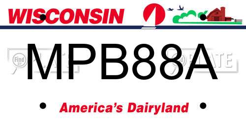 MPB88A Wisconsin License Plate
