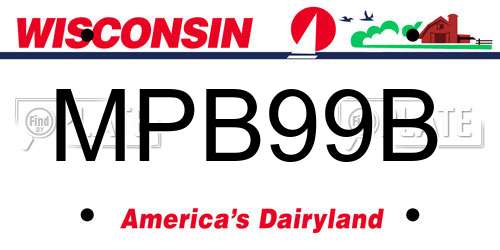 MPB99B Wisconsin License Plate