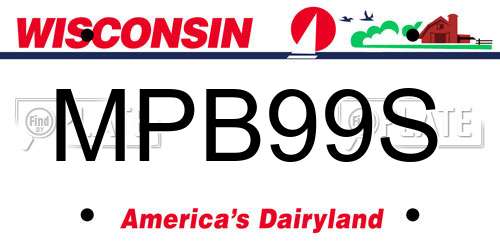 MPB99S Wisconsin License Plate