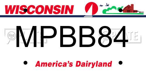 MPBB84 Wisconsin License Plate