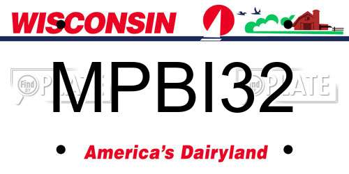MPBI32 Wisconsin License Plate