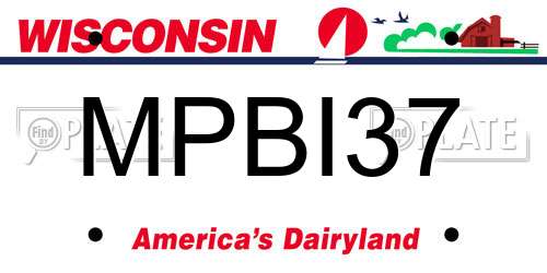 MPBI37 Wisconsin License Plate