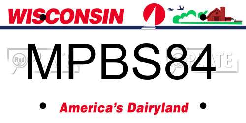 MPBS84 Wisconsin License Plate