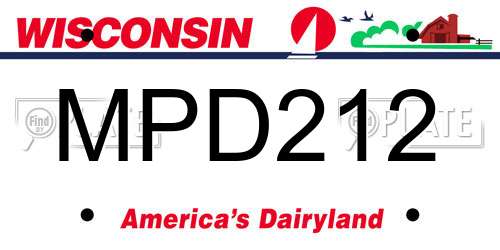 MPD212 Wisconsin License Plate