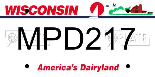 MPD217 Wisconsin License Plate
