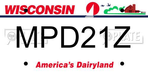 MPD21Z Wisconsin License Plate