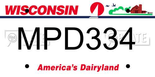 MPD334 Wisconsin License Plate