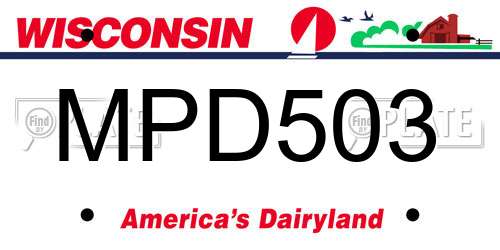 MPD503 Wisconsin License Plate