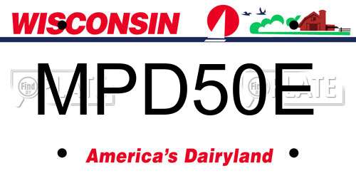 MPD50E Wisconsin License Plate