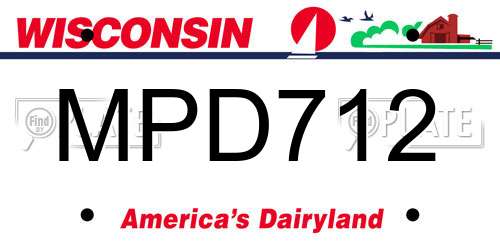 MPD712 Wisconsin License Plate