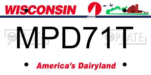 MPD71T Wisconsin License Plate