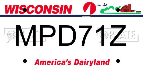 MPD71Z Wisconsin License Plate