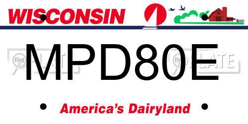 MPD80E Wisconsin License Plate