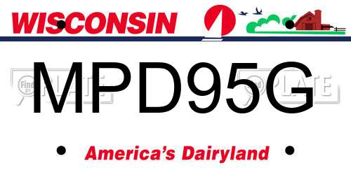 MPD95G Wisconsin License Plate