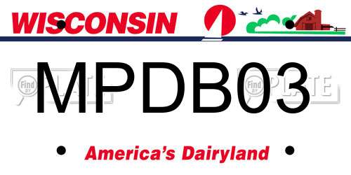 MPDB03 Wisconsin License Plate