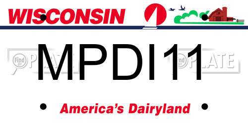 MPDI11 Wisconsin License Plate