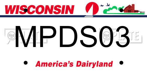 MPDS03 Wisconsin License Plate