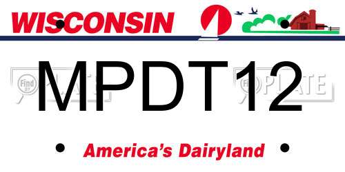 MPDT12 Wisconsin License Plate