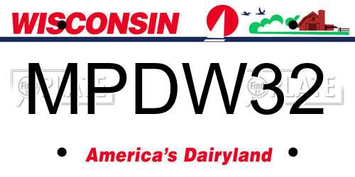 MPDW32 Wisconsin License Plate