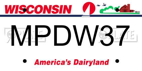 MPDW37 Wisconsin License Plate